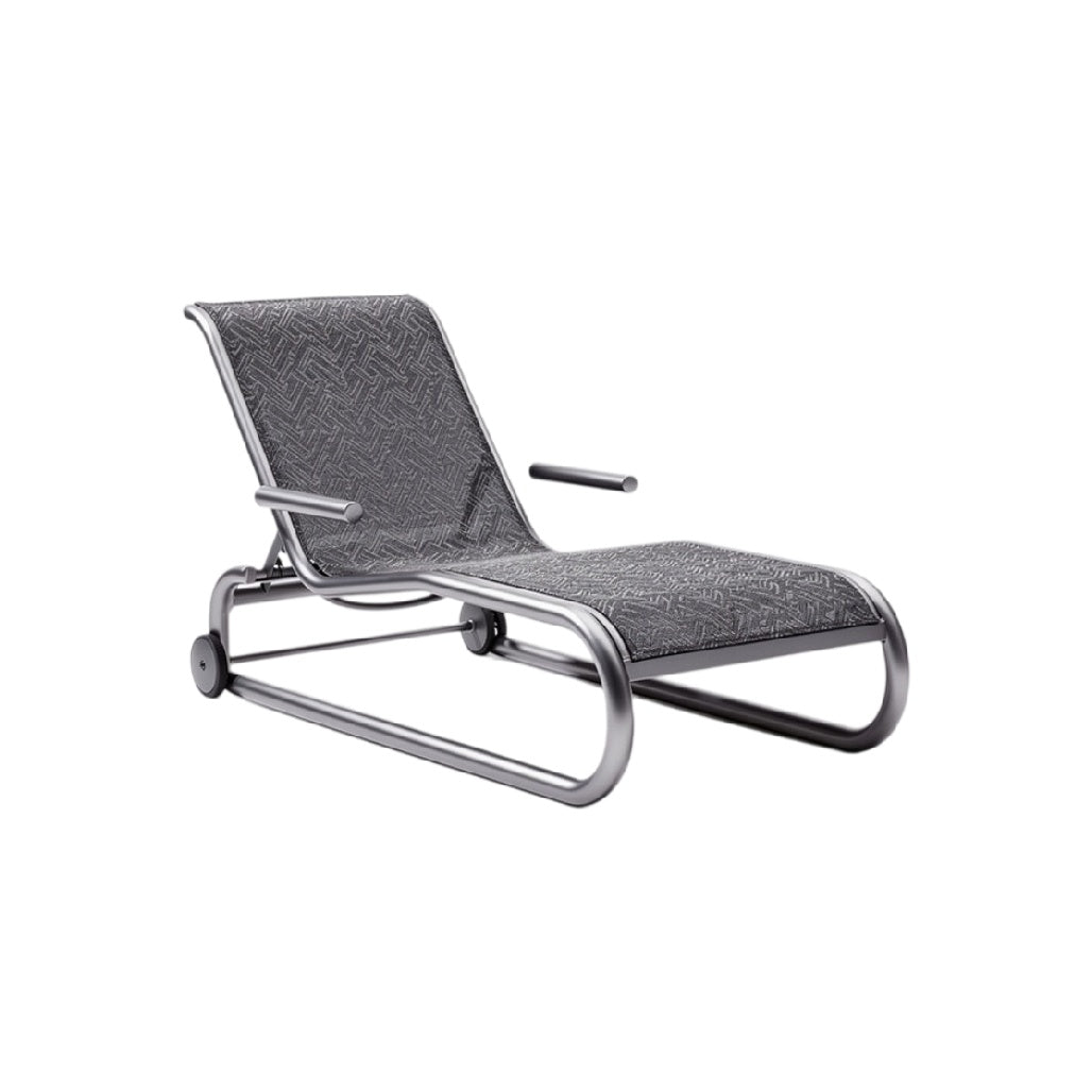 **Chaise longue réglable en aluminium avec tissu en textilène**