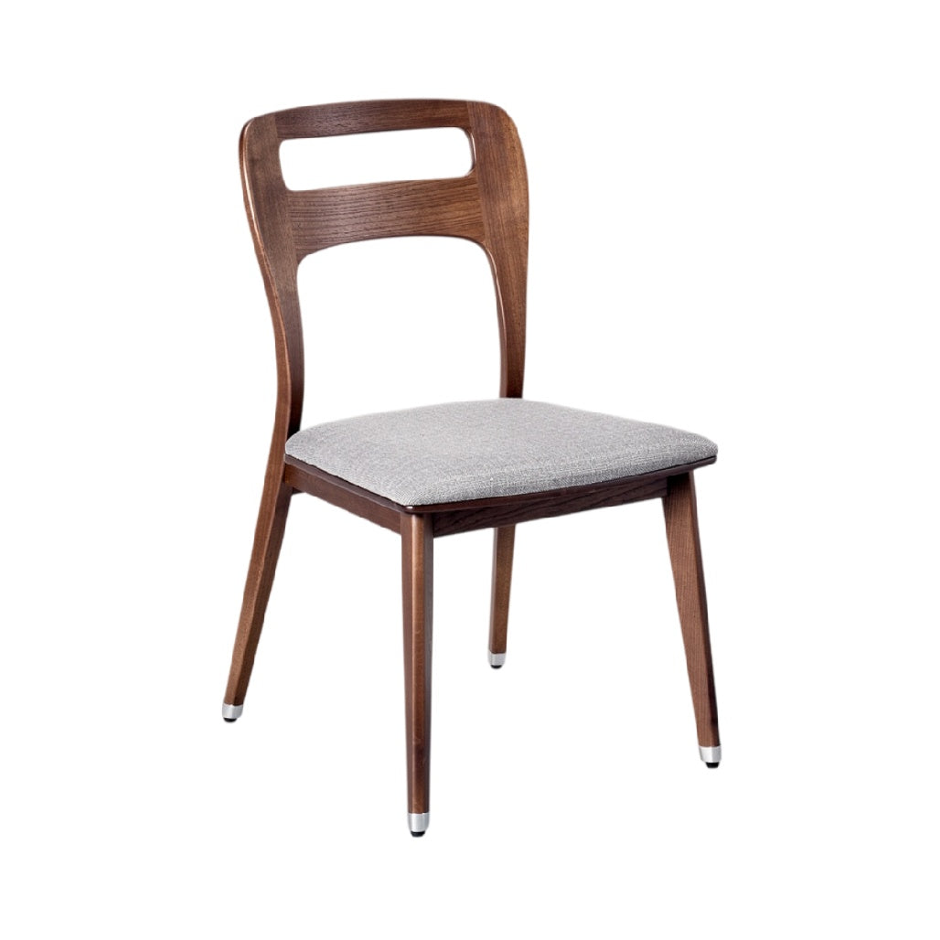 **Chaise en bois avec assise en tissu - Design moderne et épuré**