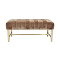 **Banc en velours avec structure dorée et design élégant**