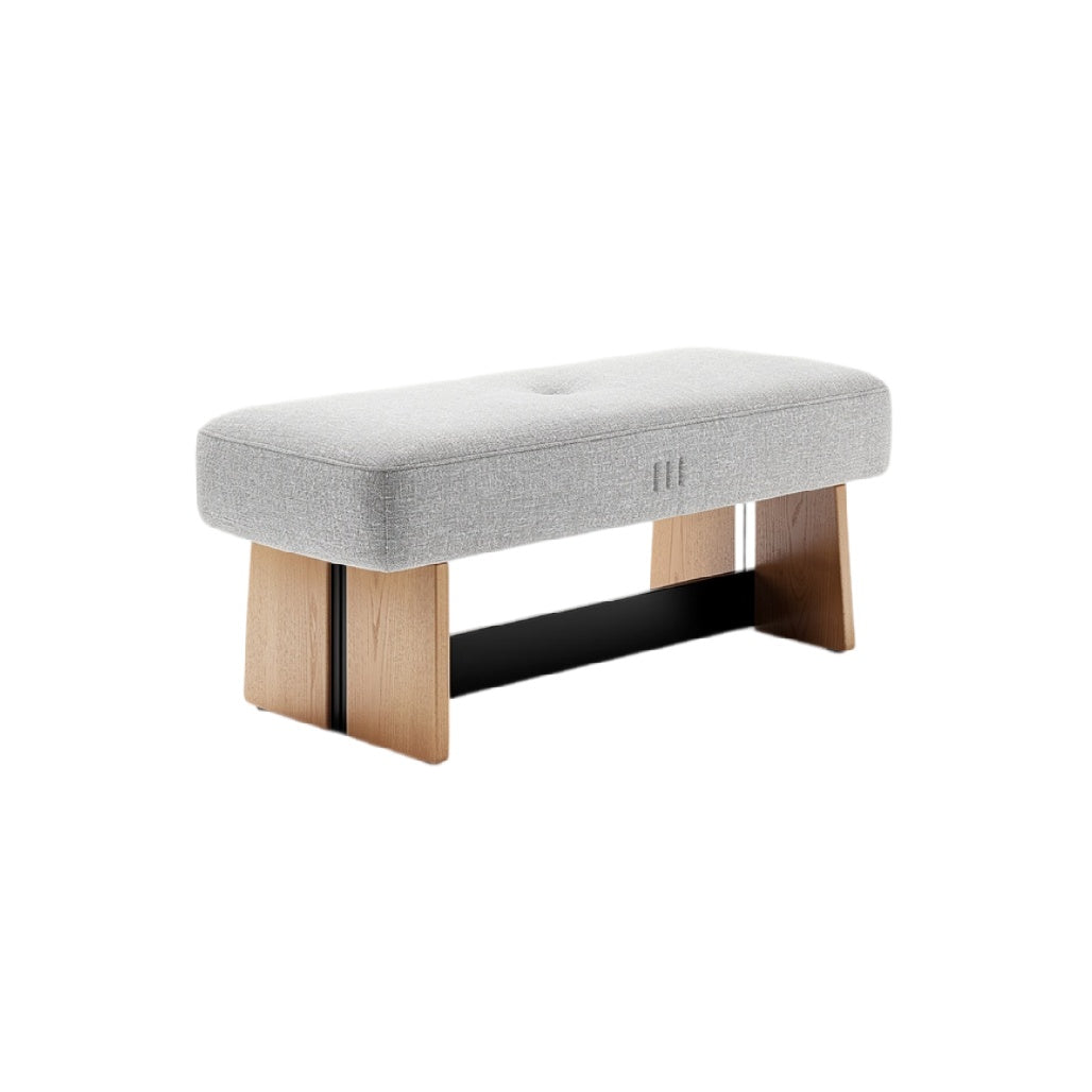 **Banc moderne en tissu et bois avec design épuré**