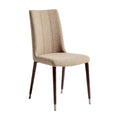**Chaise moderne en tissu beige avec pieds en bois**