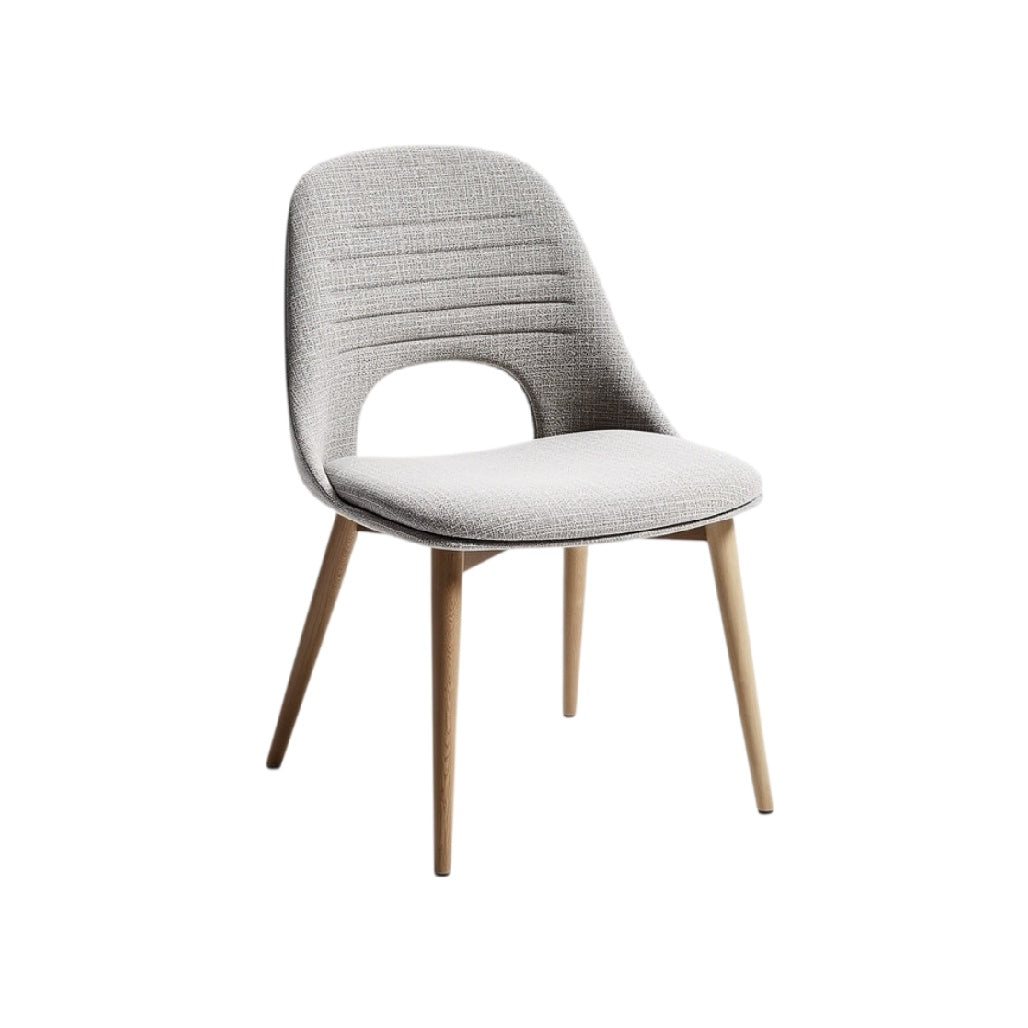 **Chaise moderne en tissu avec pieds en bois**