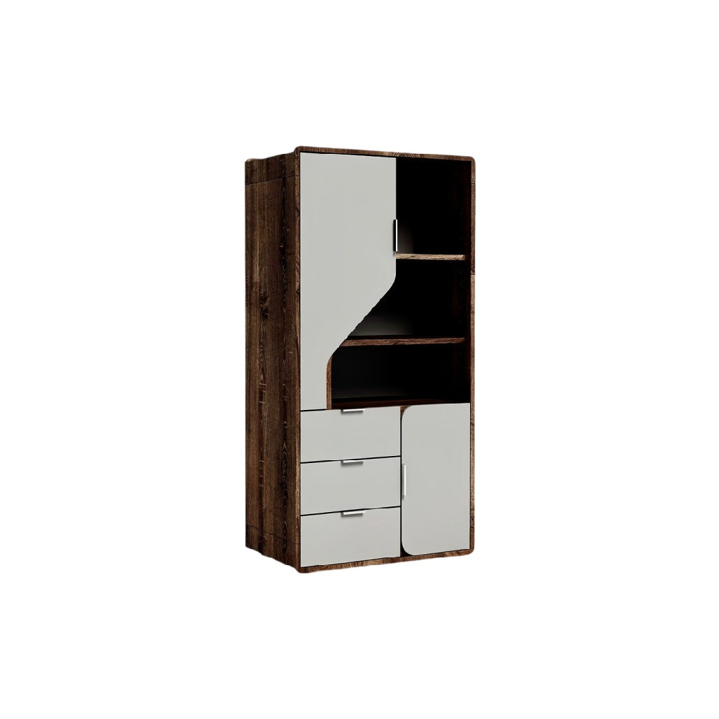 **Armoire de rangement moderne avec tiroirs et étagères**